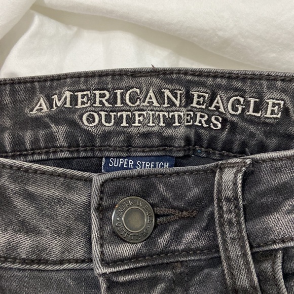 Women’s American Eagle Super Stretch Super Low Jegging, black/grey. Sz 4 - Picture 7 of 14